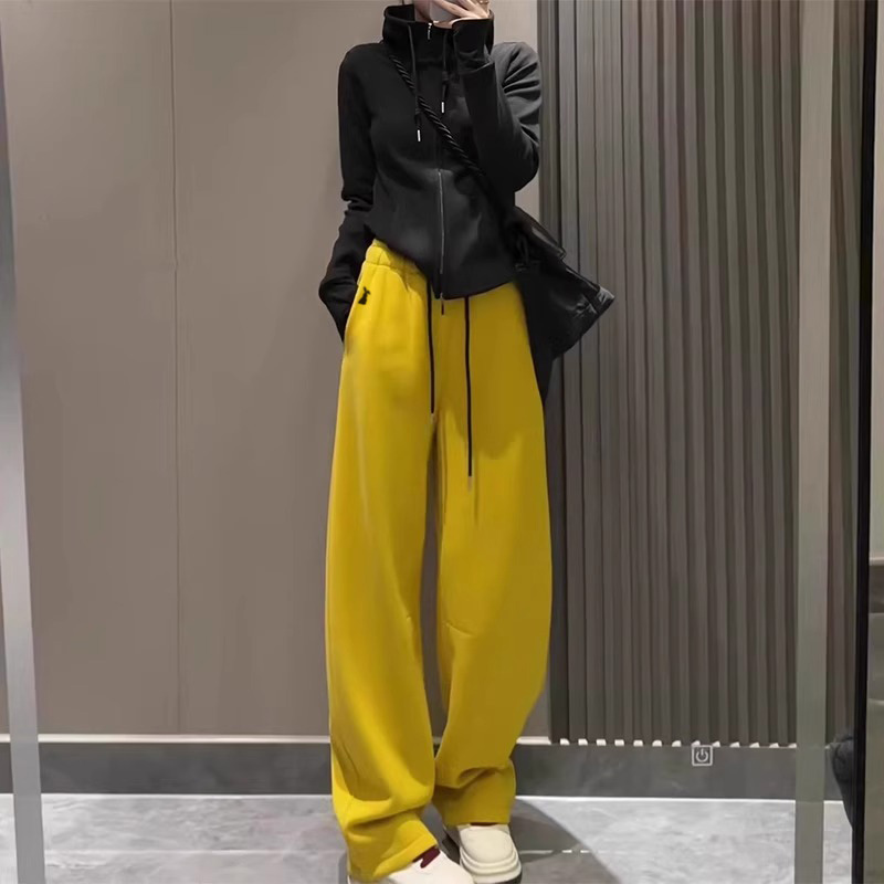 加绒加厚休闲香蕉运动裤女秋冬季