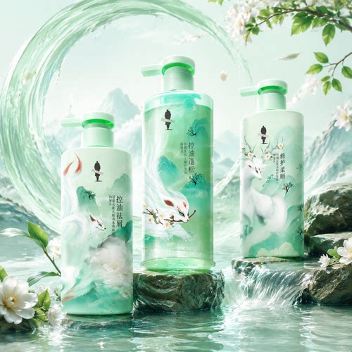 阿道夫山海经茶麸洗发水护发素女持久留香去屑止痒控油洗发精露男