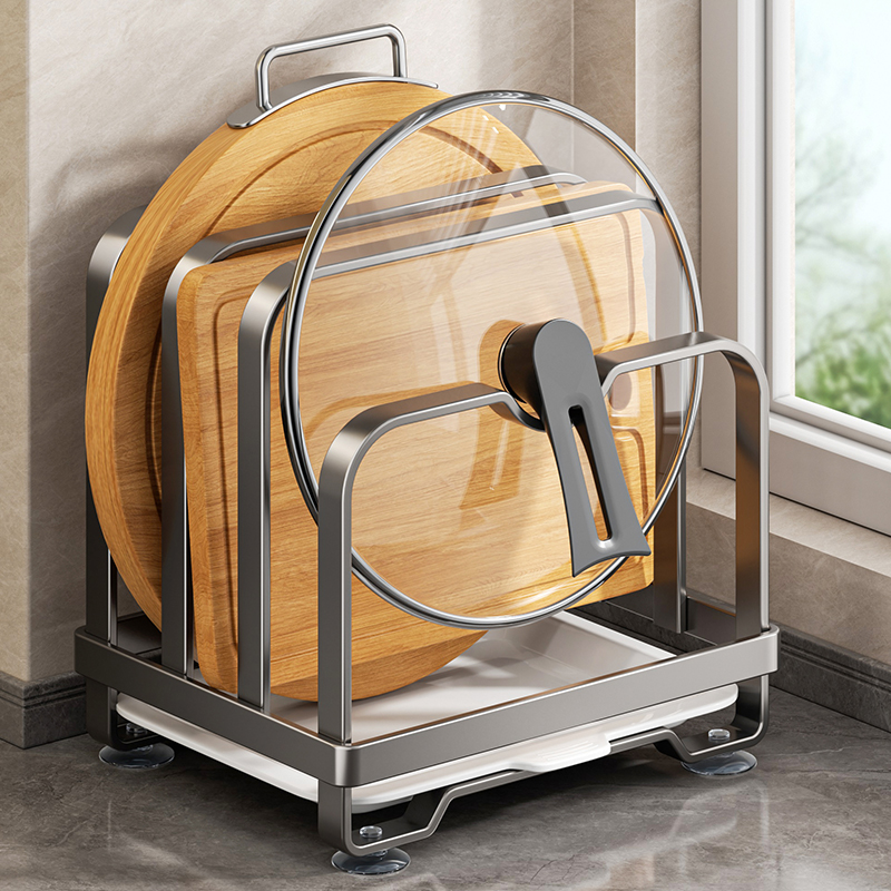 厨房锅盖架2025新款台面砧板放置架多功能置物架案板菜板一体收纳