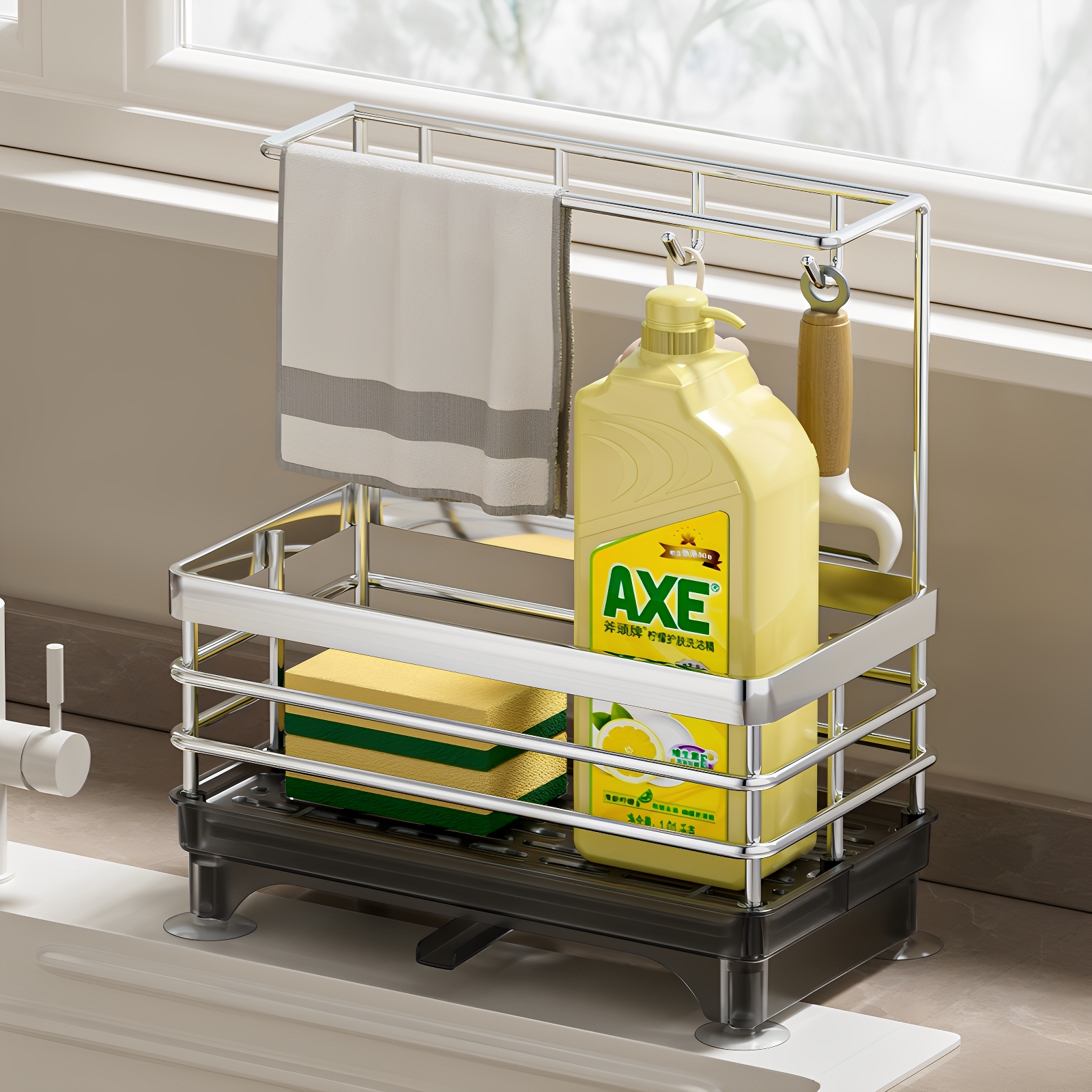 304不锈钢海绵沥水架厨房置物架