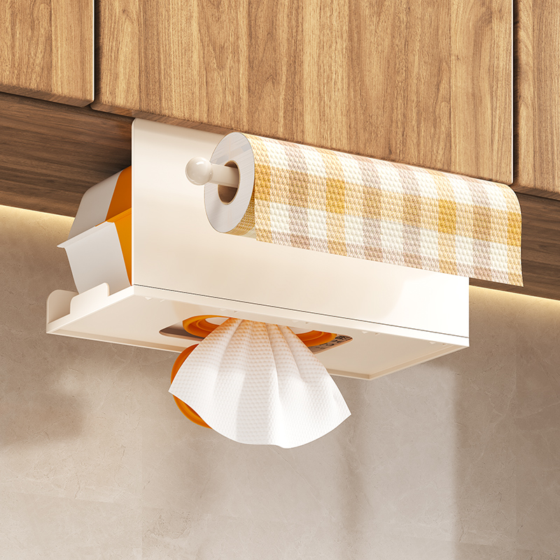 免打孔厨房纸巾壁挂收纳盒