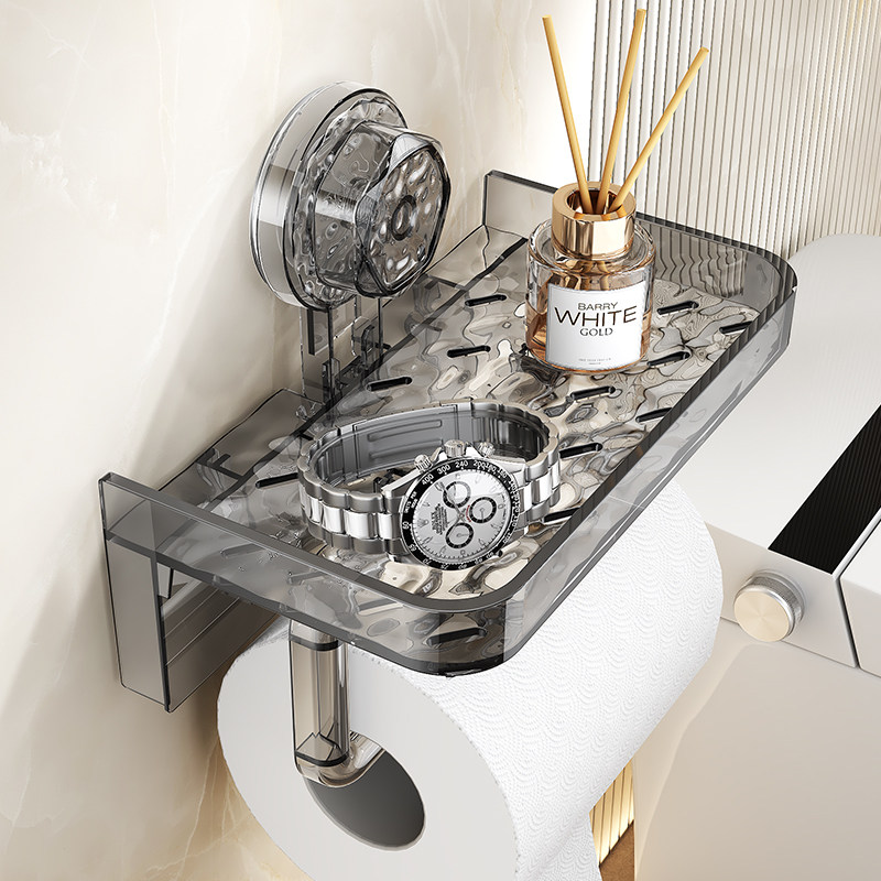 卫生间吸盘纸巾盒置物架免打孔壁挂式浴室卷纸器厕所抽纸架放置盒