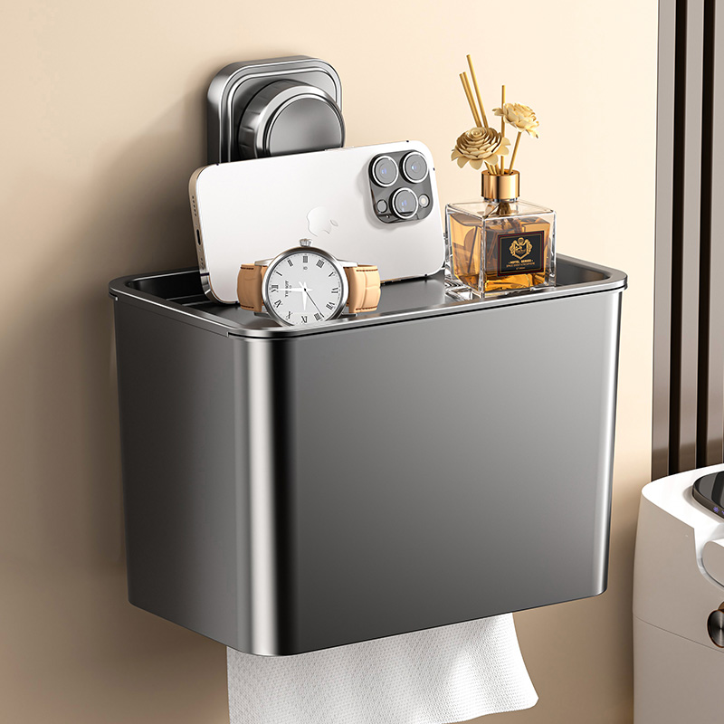吸盘纸巾盒卫生间收纳卷纸置物架