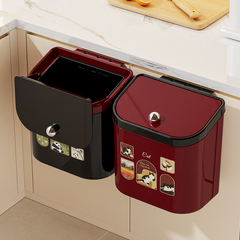 家用厨房挂式垃圾桶带盖大容量