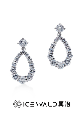 Classic 耳钉｜ICEWALD真冶ICEWALD真冶超闪梨形水滴耳环女个性