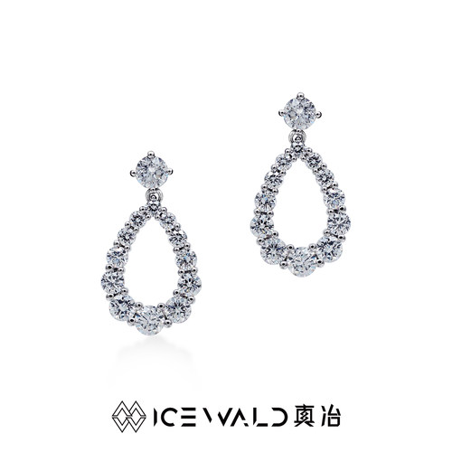 Classic 耳钉｜ICEWALD真冶ICEWALD真冶超闪梨形水滴耳环女个性