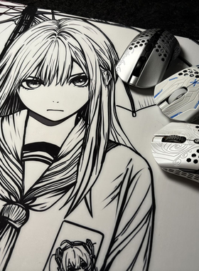 Kuroha 不语V2 白色包边中性二次元游戏鼠标垫
