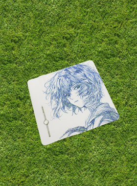 绫波丽  线稿底胶白色包边二次元鼠标垫