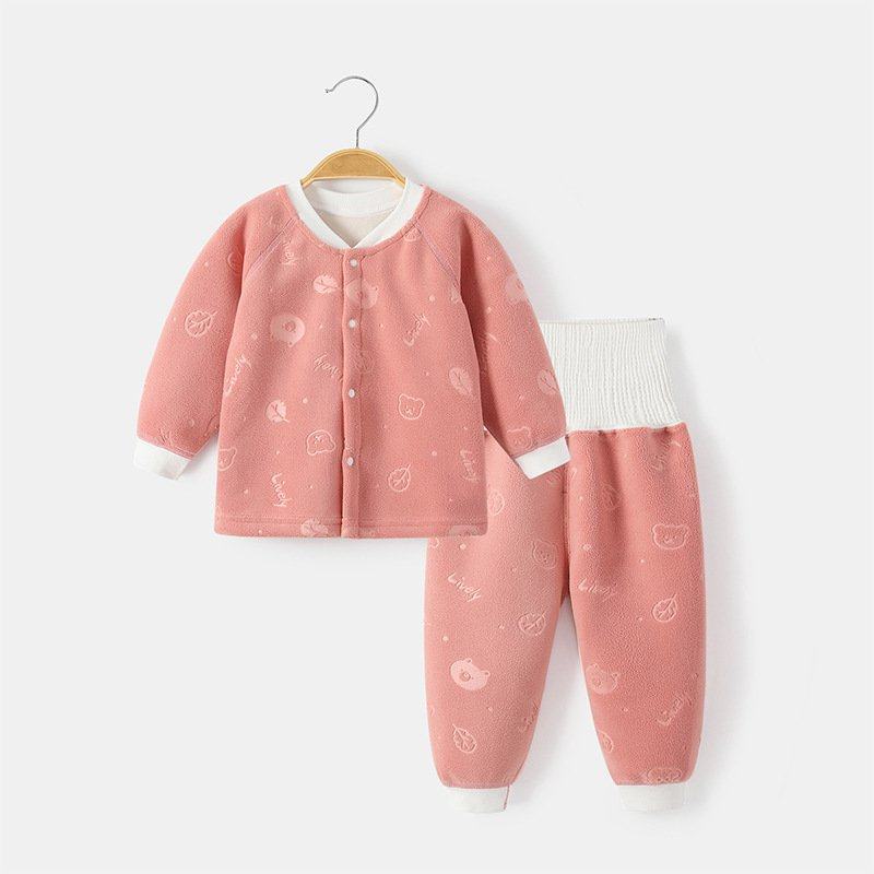 婴儿加绒套装秋冬季保暖新生儿衣服宝宝加厚内衣无骨高腰护肚分体,童装/婴儿装/亲子装,内衣套装,淘宝优惠券,粉丝福利购,淘宝优惠卷