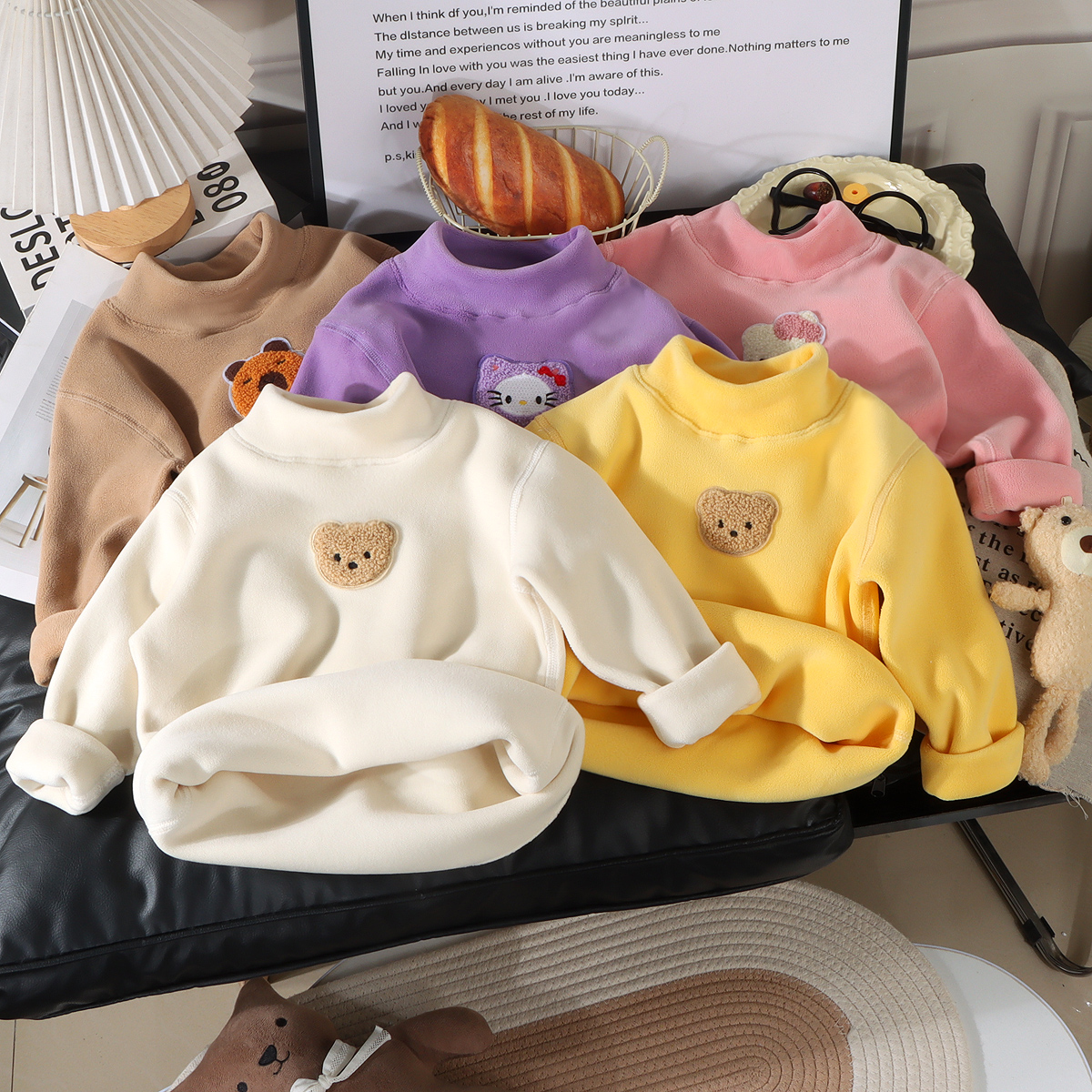 儿童无骨秋冬款加绒加厚卫衣