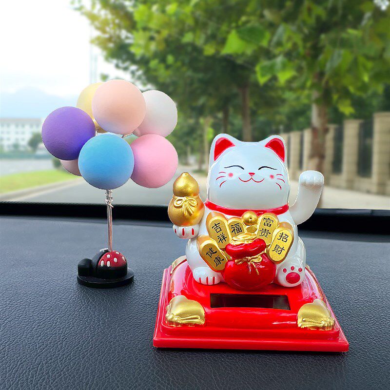 极速凌志福斯汽车摆件太阳能招财猫摇摆招手车内饰品女神车载装饰