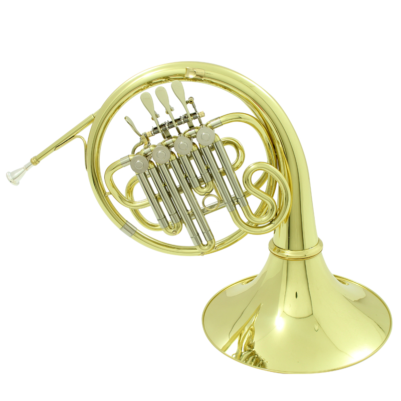 圆号乐器降B调四键单排圆号黄铜材质教会学校初学管乐队乐团演奏