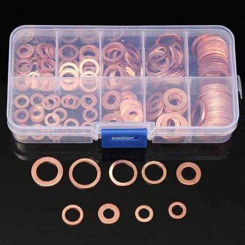 好货200pcs Copper Washer Gasket Nut and Bolt Set Flat Ring S