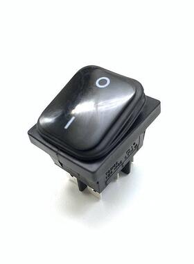进口防水翘板开关KCD4 RL2黑色6脚2档电源翘板开关银接触点16A/25