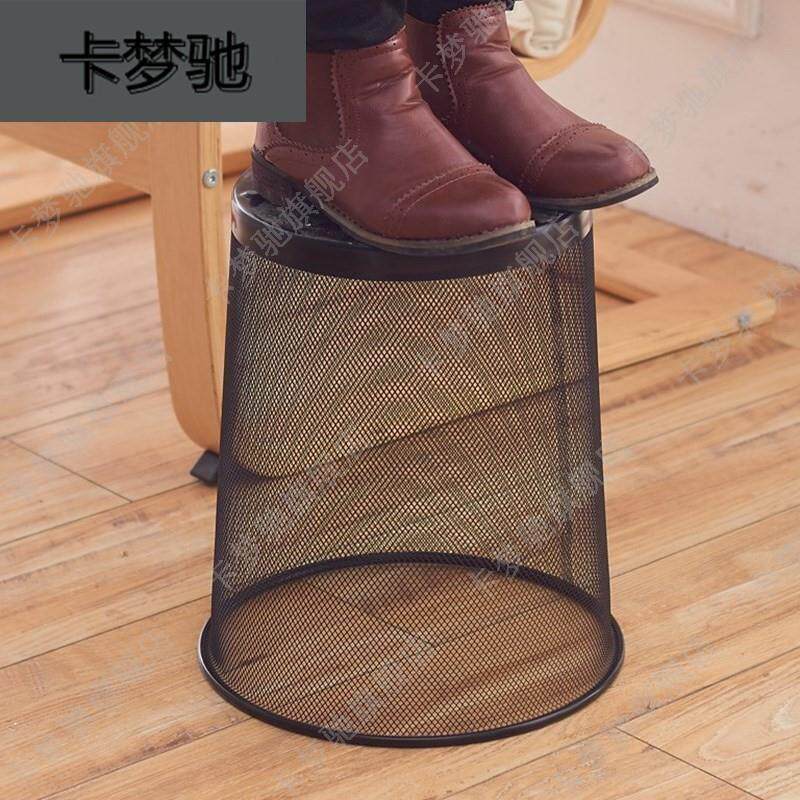 极速不锈钢铁丝家用无盖小圆垃圾桶铁纸篓筐小大号铁丝网无盖纸篓