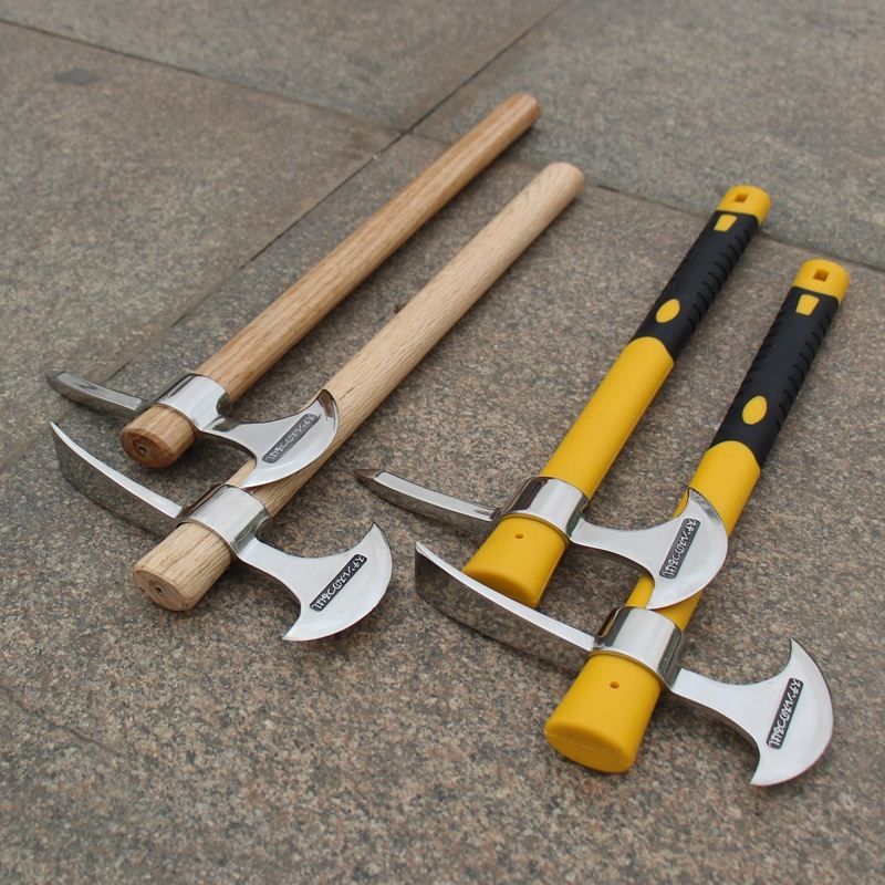 不锈钢可携式十字镐小洋镐白钢户外镐斧挖笋挖树根镐锄头小冰镐