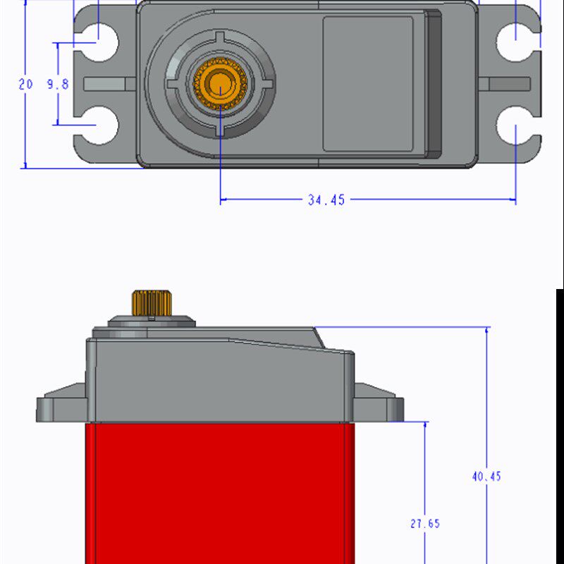 20KG数码15W舵机TD8120MG大扭力扭矩金属壳大角度航模车模机械臂