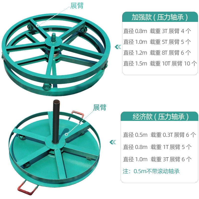 好货电缆放线盘c 卧式落地圆盘加强加厚槽钢放线架 电力光缆放线