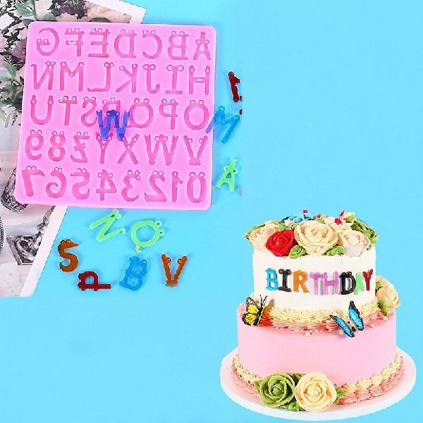 New Durable Numbers Letters Fondant Cake Silicone Mold DIY