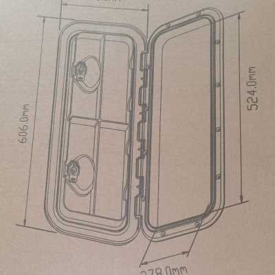 极速船用游艇检查孔方形甲板舱盖白色防滑手孔盖检查工作盖舱口盖
