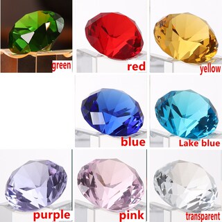 8 Colors Crystal Paperweight Faceted Cut Glass Giant Diamond