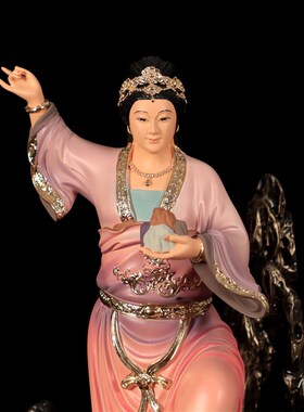 新品女娲娘娘神h像女娲补天16寸大地之母站像树脂佛像家用中式人