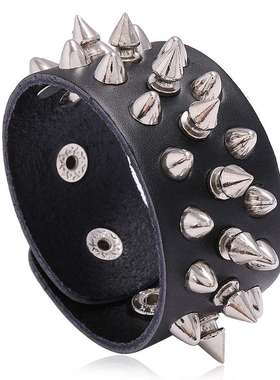 极速New accessojries wide leather three-row nail punk leathe