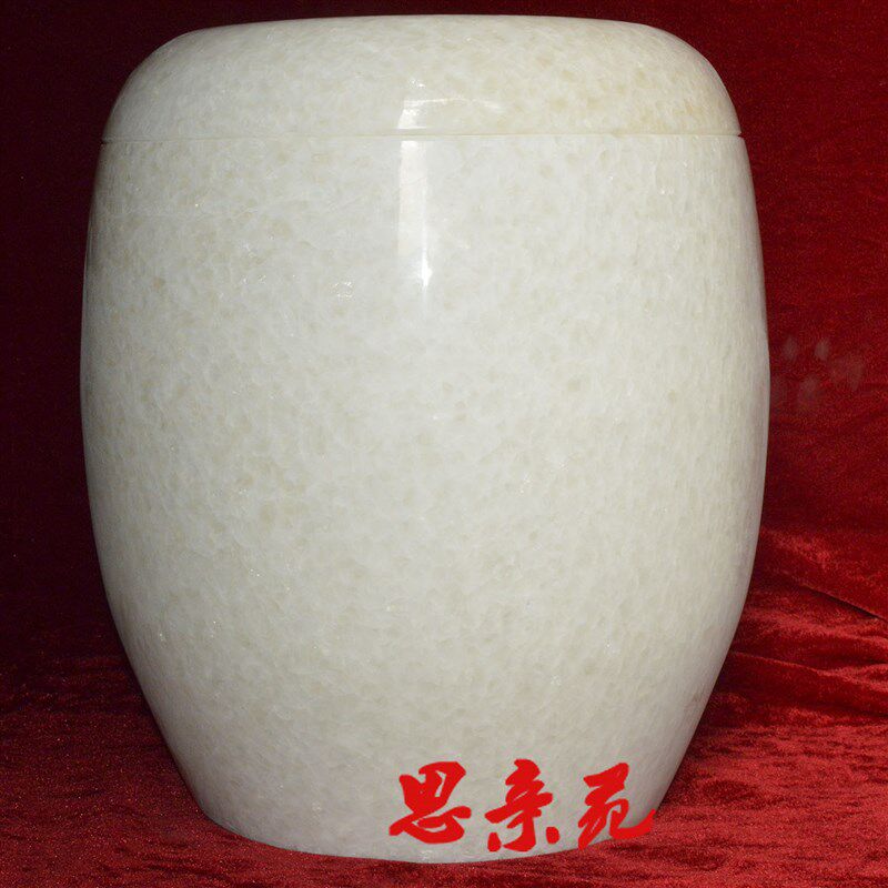 新品天然玉石加大双人35 40 65E高骨灰坛套棺骨灰瓮骨灰盅桶定做