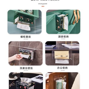 速发洗脸巾收纳盒壁挂透明厨房纸巾倒挂盒厨房卫生纸盒悬挂纸巾盒