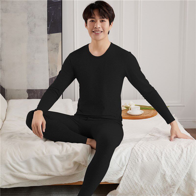 新品2025新款秋衣秋裤套装纯棉男士G圆领打底全棉毛衫保暖内衣线