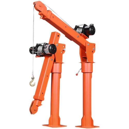 新品.车载吊机g12v24v随车吊货车三轮1吨220v吊机架家用小型升降