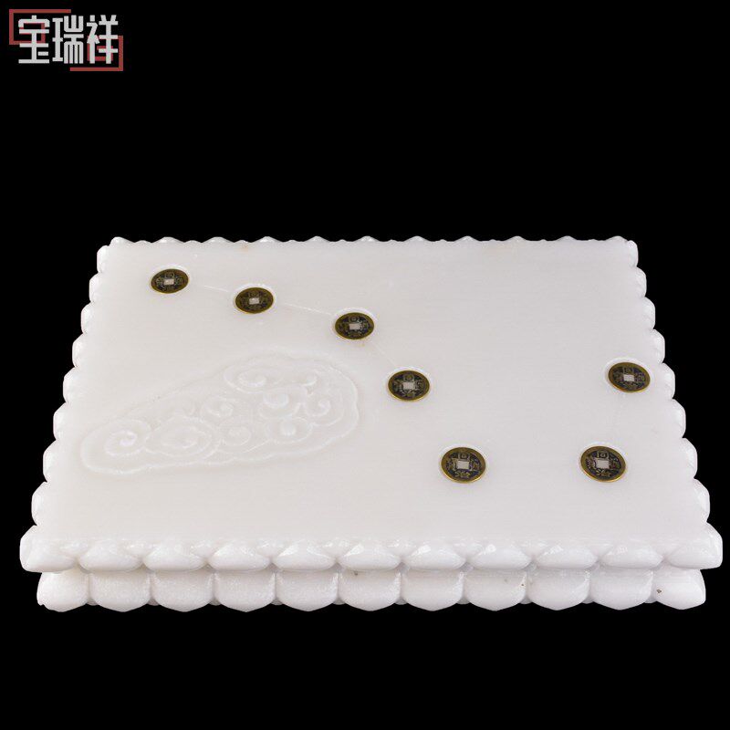 新品双层加厚g汉白玉七星床陪葬下葬随葬品棺床骨灰盒垫板墓穴祭