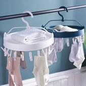 极速18夹防风晾晒架圆盘折叠旋B转双层晒鞋 架家用阳台宿舍多功能