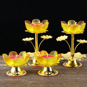 新品 家用仿琉璃烛k台酥油粒蜡烛灯架香熏蜡烛灯座佛前供佛灯长明