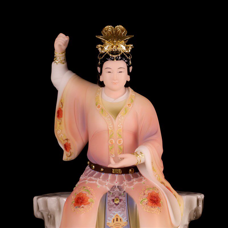 新品汉白玉九天玄女坐像16寸九天圣母娘K娘玄母天尊寺庙家用佛像
