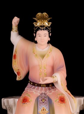 新品汉白玉九天玄女坐像16寸九天圣母娘K娘玄母天尊寺庙家用佛像