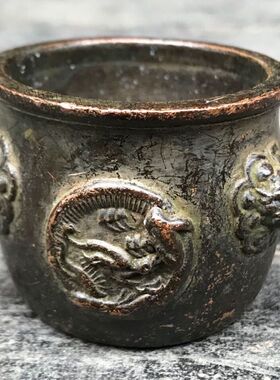 新品铜香炉复古狮子头n宣德香炉 旧货家用铜香炉文房笔洗铜缸190