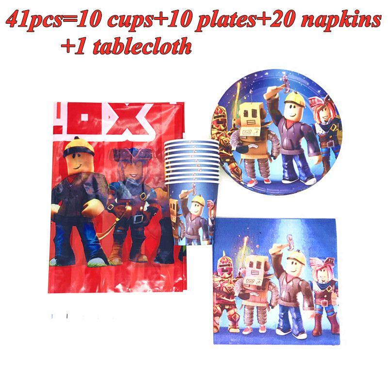 极速Robblo Game Theme Party Tableware Baby Shower Birthday D