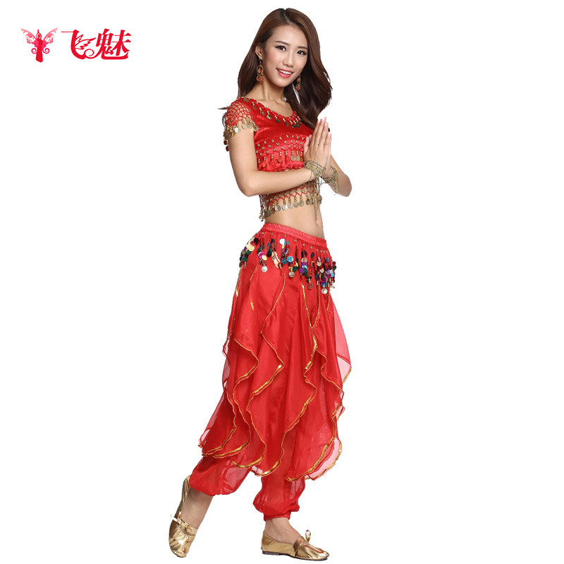 新品印度舞服装女演出服成人 A东方舞天竺少女灯笼裤舞蹈大码套装