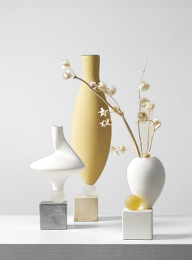 极速梵其简约现代几何陶r瓷摆件客厅餐厅艺术装饰品酒店样板间软