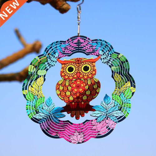 极速Owl Wind Chimes Outdoor Garden Decor RotatRing Wind Chim