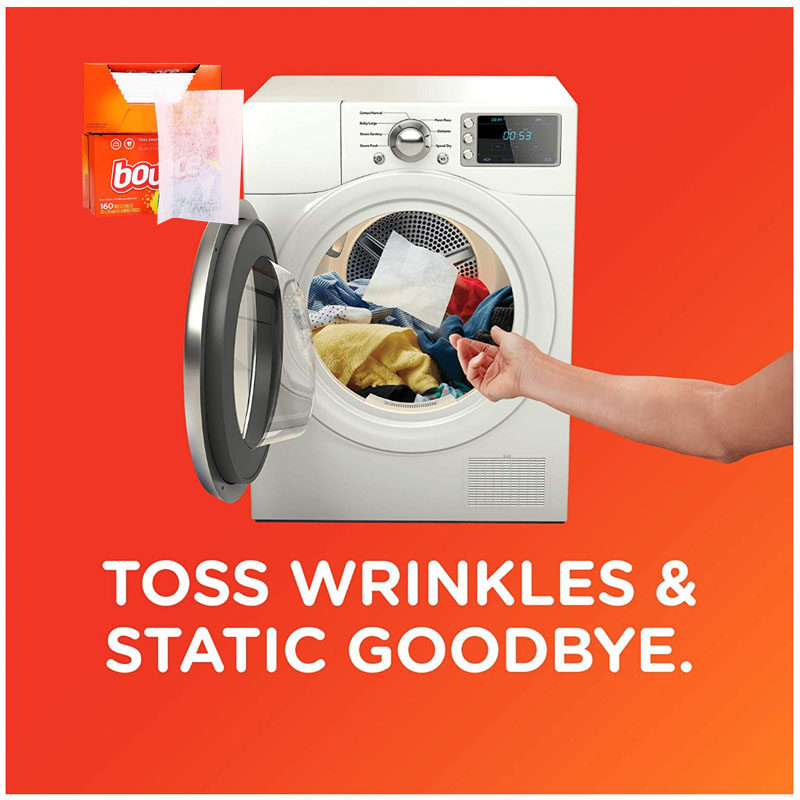 极速美国进口Bojunce邦氏四合一柔顺纸香衣片烘干机用160片香味清