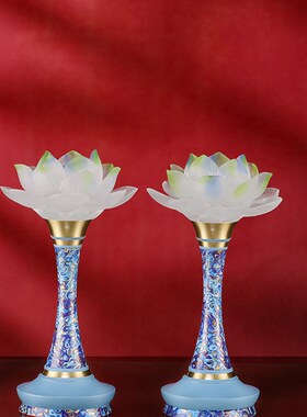极速香炉纯铜家用室内莲花灯菩萨佛具用J品熏香供具套装佛前的供