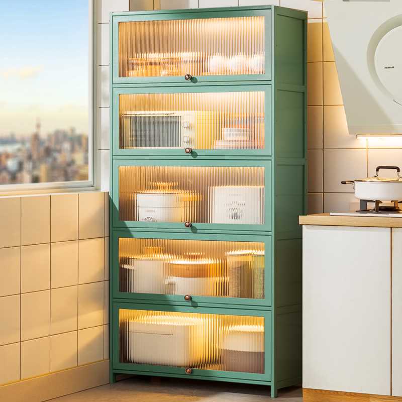 极速厨房置物架收纳柜子储物x柜多层落地锅具碟盘调料用品碗柜家