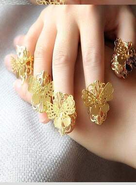 极速护甲套日f常指甲简约防护保护防断女甲环戒指装饰盖指甲美观