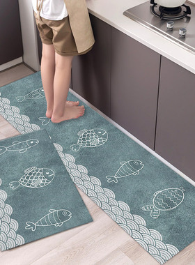 极速Fashion Simple Nordic Style Kitchen Mat FPloor Carpet Ho