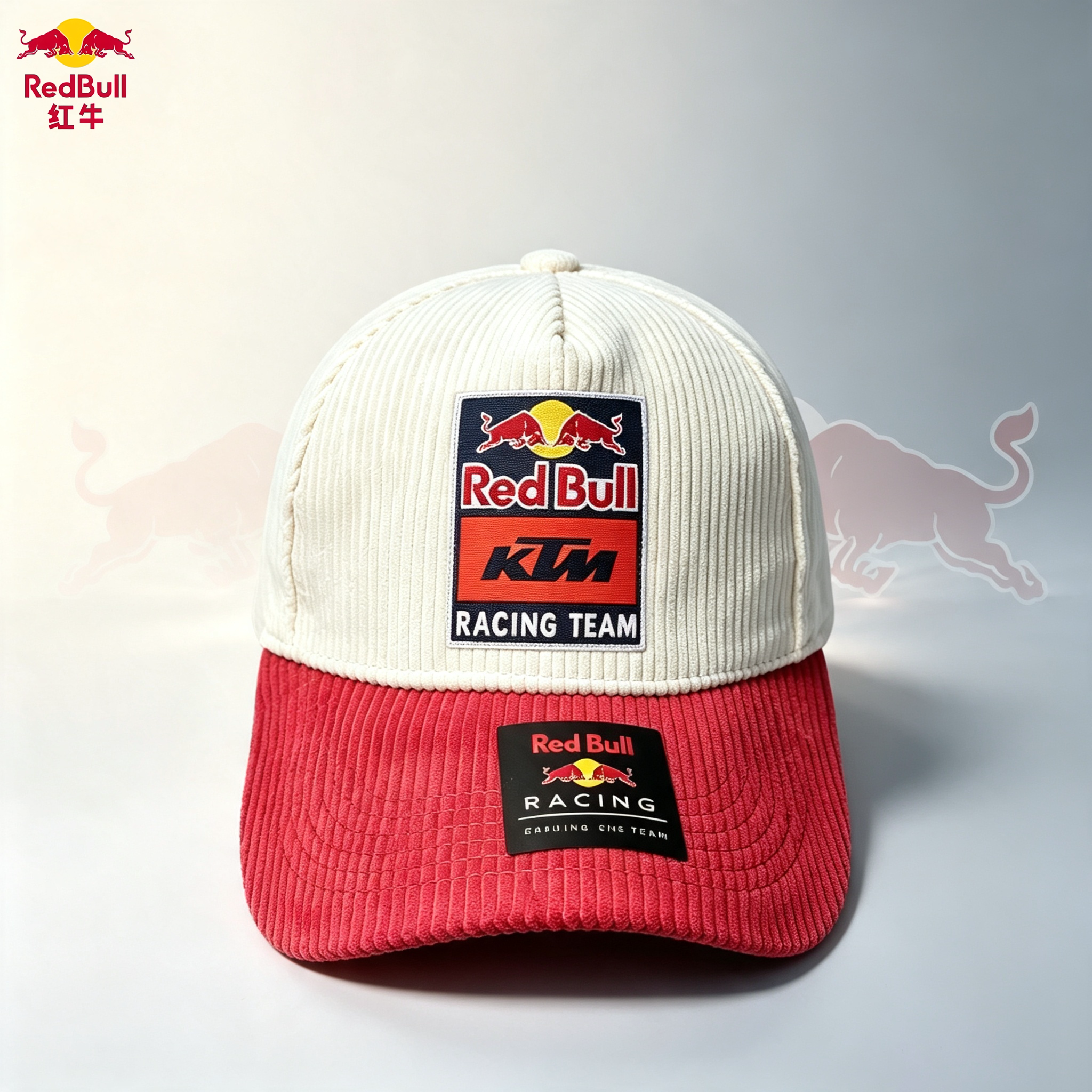 RedBull帽子美式灯芯绒鸭舌帽