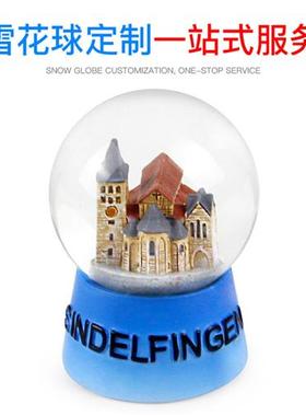 雪花球厂家手工雕刻带雪花亮片景区特色纪念品树脂雪花球