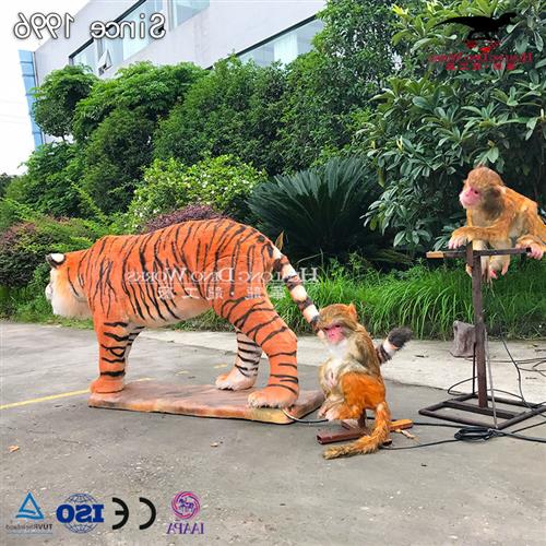 仿真动物粘毛老虎猴子模型机械电动自贡仿真恐龙源头厂家图片