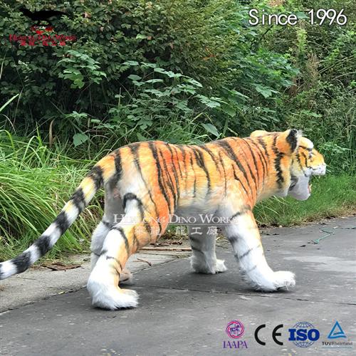 仿真动物老虎阻燃海绵硅胶粘毛静态美陈摆件陈设展览品动物厂家